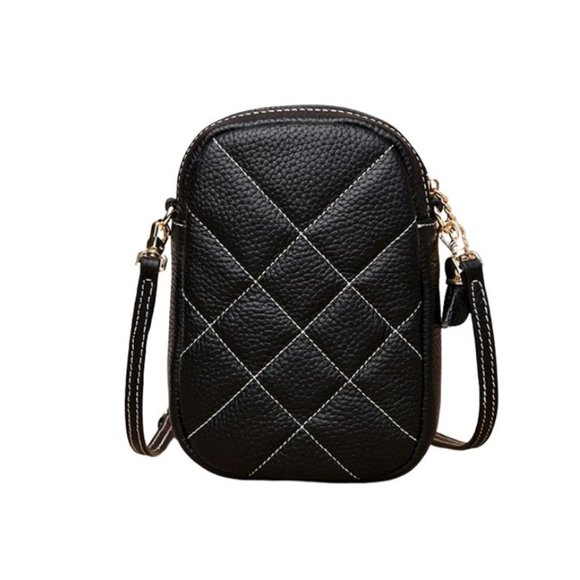 Genuine leather quilted crossbody purse - Picture 11 of 13